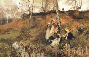 Hector Caffieri The Primrose Gatherers Sweden oil painting artist